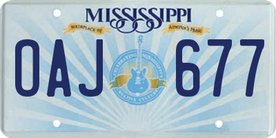 MS license plate OAJ677