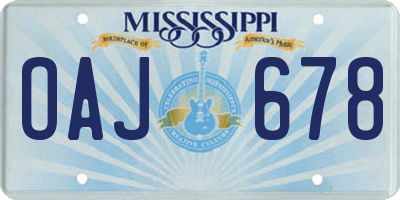 MS license plate OAJ678
