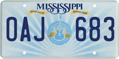 MS license plate OAJ683