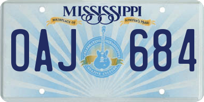 MS license plate OAJ684