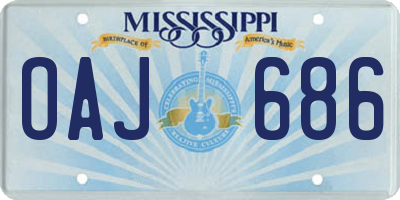 MS license plate OAJ686