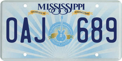MS license plate OAJ689