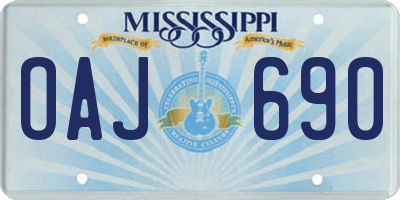 MS license plate OAJ690