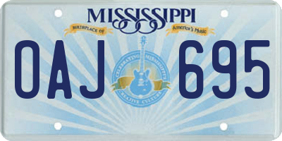 MS license plate OAJ695