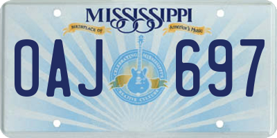 MS license plate OAJ697