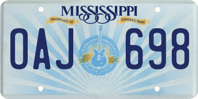 MS license plate OAJ698