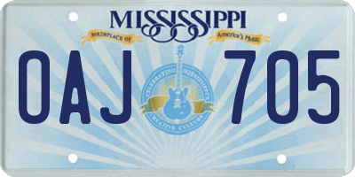 MS license plate OAJ705