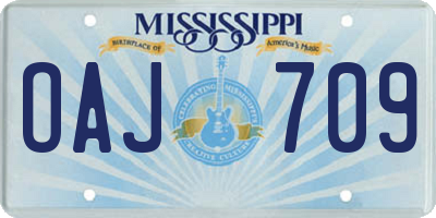 MS license plate OAJ709