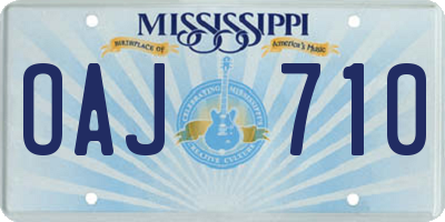 MS license plate OAJ710