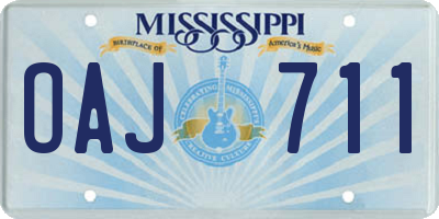 MS license plate OAJ711
