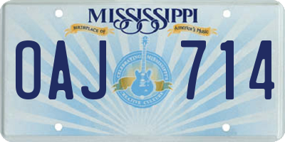 MS license plate OAJ714