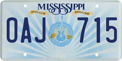 MS license plate OAJ715
