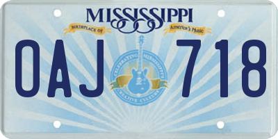 MS license plate OAJ718