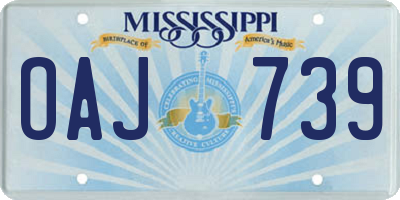 MS license plate OAJ739