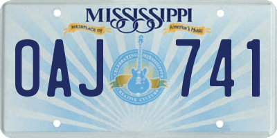 MS license plate OAJ741