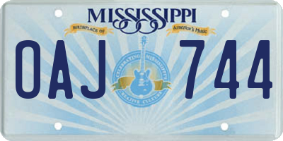 MS license plate OAJ744