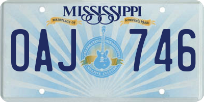MS license plate OAJ746