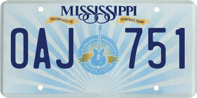 MS license plate OAJ751