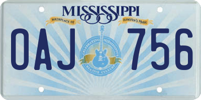 MS license plate OAJ756