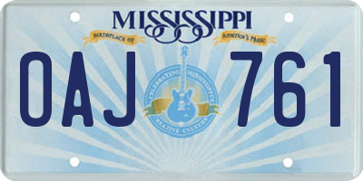 MS license plate OAJ761