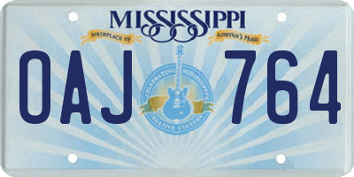 MS license plate OAJ764