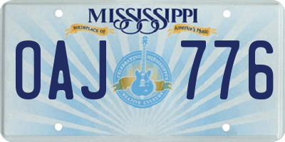 MS license plate OAJ776