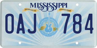 MS license plate OAJ784