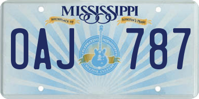 MS license plate OAJ787