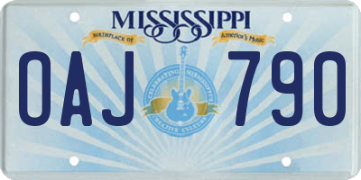 MS license plate OAJ790