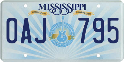 MS license plate OAJ795