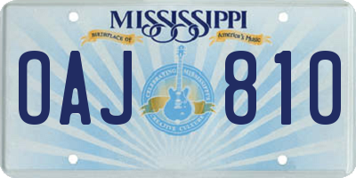MS license plate OAJ810