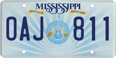 MS license plate OAJ811