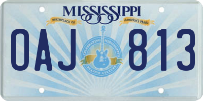 MS license plate OAJ813