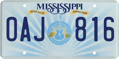 MS license plate OAJ816