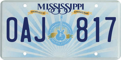 MS license plate OAJ817