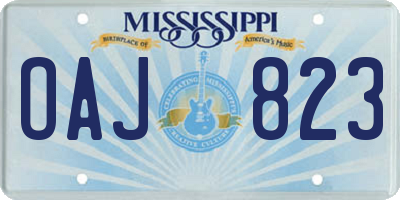 MS license plate OAJ823