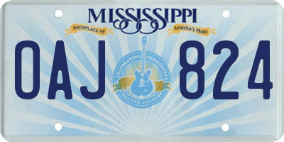MS license plate OAJ824