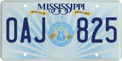 MS license plate OAJ825