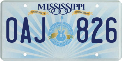 MS license plate OAJ826