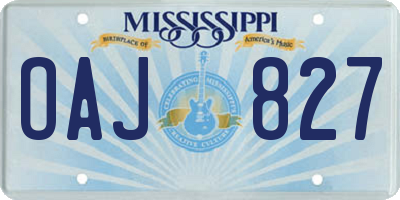 MS license plate OAJ827