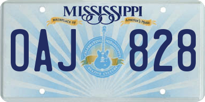 MS license plate OAJ828