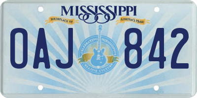 MS license plate OAJ842
