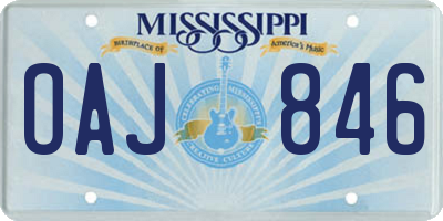 MS license plate OAJ846