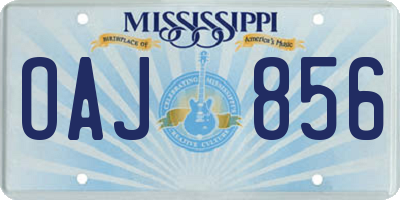 MS license plate OAJ856