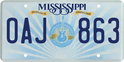 MS license plate OAJ863