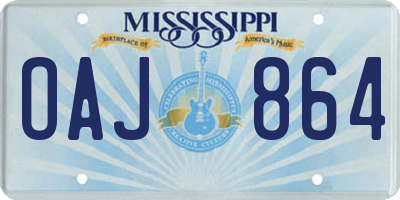 MS license plate OAJ864