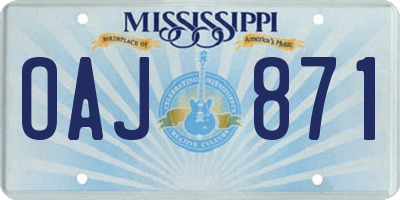 MS license plate OAJ871