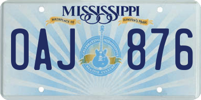 MS license plate OAJ876