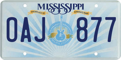 MS license plate OAJ877