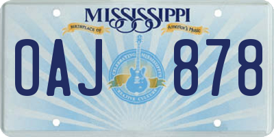 MS license plate OAJ878